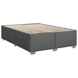 Box Spring Bed with Mattress Black Double Fabric - Rear View