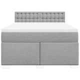 Box Spring Bed with Mattress Dark Grey Double Fabric - Top-Down View