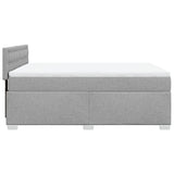 Box Spring Bed with Mattress Dark Grey Double Fabric