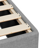Box Spring Bed with Mattress Dark Grey Double Fabric - Extra Image