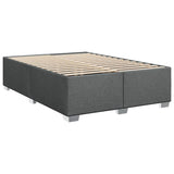 Box Spring Bed with Mattress Black Double Fabric - Rear View