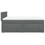 Box Spring Bed with Mattress Dark Grey Queen Fabric - 45-Degree Angle