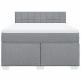 Box Spring Bed with Mattress Dark Grey Queen Fabric - Top-Down View