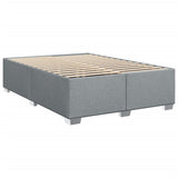 Box Spring Bed with Mattress Dark Grey Queen Fabric - Rear View