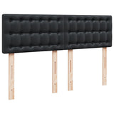 Box Spring Bed with Mattress Black Double Faux Leather
