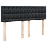 Box Spring Bed with Mattress Black Double Faux Leather - Low Angle