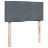 Box Spring Bed with Mattress Dark Grey King Single Velvet - Low Angle