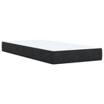 Box Spring Bed with Mattress Black King Single Velvet