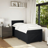 Box Spring Bed with Mattress Black King Single Velvet - Side View