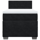 Box Spring Bed with Mattress Black King Single Velvet - Top-Down View