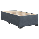 Box Spring Bed with Mattress Dark Grey King Single Velvet - 45-Degree Angle