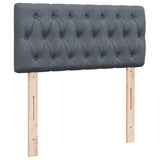 Box Spring Bed with Mattress Dark Grey King Single Velvet - Low Angle
