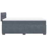 Box Spring Bed with Mattress Dark Grey King Single Velvet - Extra Image