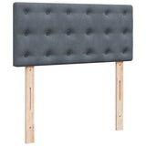 Box Spring Bed with Mattress Dark Grey King Single Velvet
