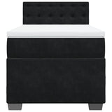 Box Spring Bed with Mattress Black King Single Velvet - Top-Down View