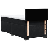 Box Spring Bed with Mattress Black King Single Velvet - Extra Image