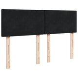Box Spring Bed with Mattress Black Double Velvet - 45-Degree Angle