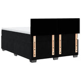 Box Spring Bed with Mattress Black Double Velvet