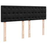 Box Spring Bed with Mattress Black Double Velvet - 45-Degree Angle