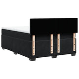 Box Spring Bed with Mattress Black Double Velvet - Extra Image