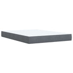 Box Spring Bed with Mattress Dark Grey Queen Velvet