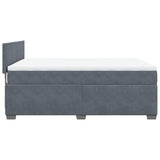 Box Spring Bed with Mattress Dark Grey Queen Velvet - Extra Image