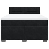 Box Spring Bed with Mattress Black Queen Velvet - Top-Down View