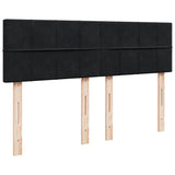 Box Spring Bed with Mattress Black Queen Velvet - 45-Degree Angle