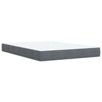 Box Spring Bed with Mattress Dark Grey Queen Velvet
