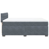 Box Spring Bed with Mattress Dark Grey Queen Velvet - Extra Image