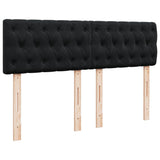 Box Spring Bed with Mattress Black Queen Velvet - 45-Degree Angle