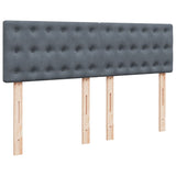 Box Spring Bed with Mattress Dark Grey Queen Velvet - Low Angle
