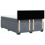 Box Spring Bed with Mattress Dark Grey Queen Velvet - Extra Image