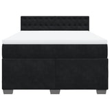Box Spring Bed with Mattress Black Queen Velvet - Top-Down View
