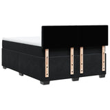 Box Spring Bed with Mattress Black Queen Velvet - Extra Image