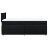 Box Spring Bed with Mattress Black King Single Fabric - 45-Degree Angle