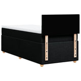 Box Spring Bed with Mattress Black King Single Fabric - Rear View