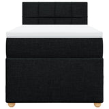 Box Spring Bed with Mattress Black King Single Fabric - Top-Down View