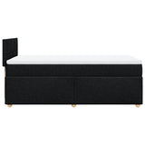 Box Spring Bed with Mattress Black King Single Fabric - 45-Degree Angle