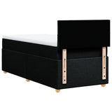 Box Spring Bed with Mattress Black King Single Fabric - Rear View