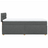 Box Spring Bed with Mattress Dark Grey King Single Fabric - 45-Degree Angle