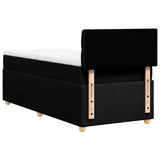 Box Spring Bed with Mattress Black King Single Fabric - Rear View