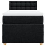 Box Spring Bed with Mattress Black King Single Fabric