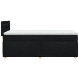 Box Spring Bed with Mattress Black King Single Fabric - 45-Degree Angle