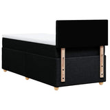 Box Spring Bed with Mattress Black King Single Fabric - Rear View