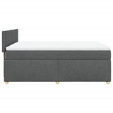 Box Spring Bed with Mattress Dark Grey Double Fabric - 45-Degree Angle