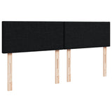 Box Spring Bed with Mattress Black Double Fabric - Close-Up Angle