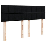 Box Spring Bed with Mattress Black Double Fabric - Close-Up Angle