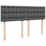 Box Spring Bed with Mattress Dark Grey Double Fabric - Close-Up Angle