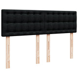 Box Spring Bed with Mattress Black Double Fabric - Close-Up Angle